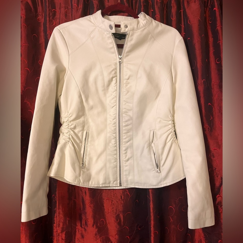 White faux leather jacket